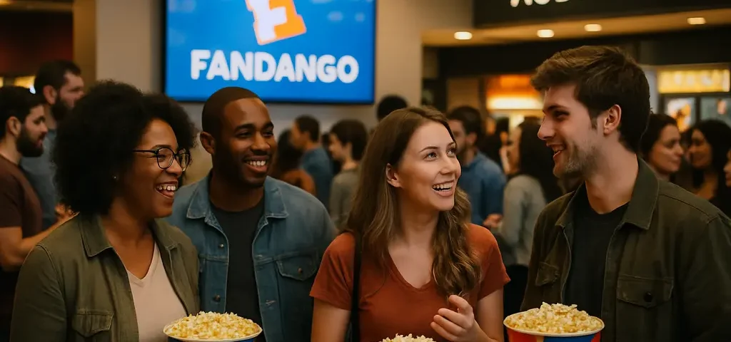 Fandango Ecosystem Integration shown through cinema seats and connected booking screens