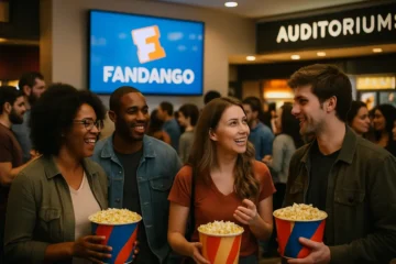 Fandango Ecosystem Integration shown through cinema seats and connected booking screens