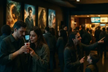 Paramount-Warner merger analysis with a cinema screen and empty theater seats