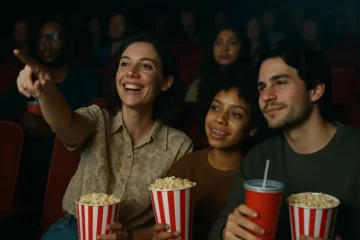45-Day Theatrical Windows shown through a cinema auditorium and release calendar