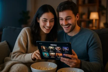 HBO Max September streaming menu viewed on a television in a quiet living room