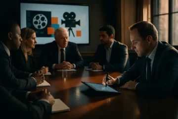 Netflix Disney deal shown through a living room screen with family films queued