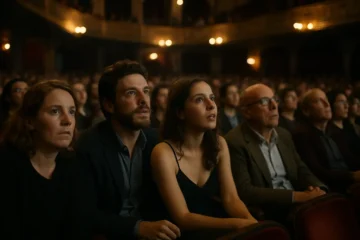 Venice Audience Reactions at a festival screening with viewers applauding in a theater